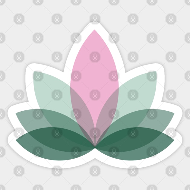 Modern Lotus Design Sticker by Shelby Ly Designs